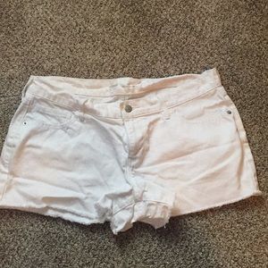 White denim shorts